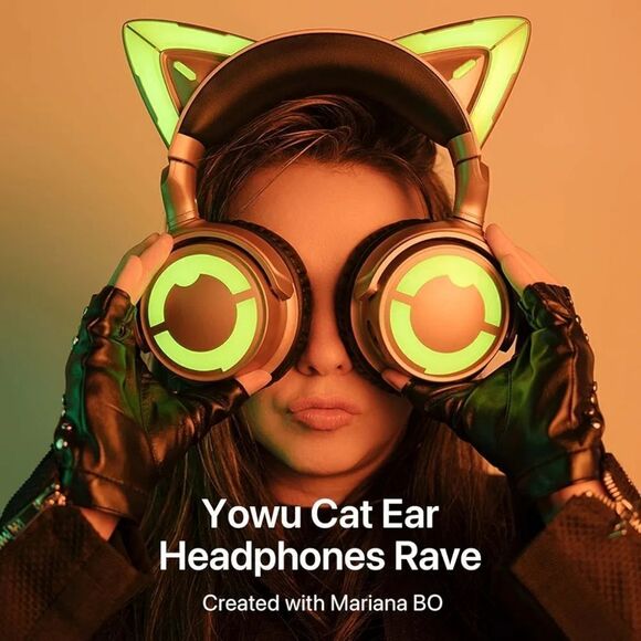 2xHOST PICK! 917 YOWU RGB Cat Ear Headphone - Picture 4 of 9